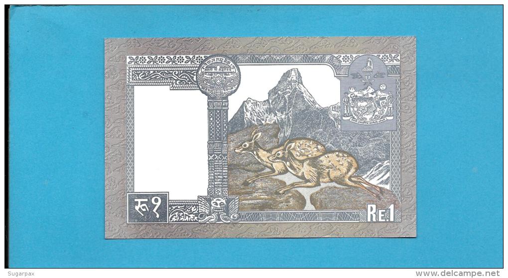 NEPAL - 1  Rupee - ND ( 1991 -  ) - P 37 - Sign. 13 - UNC. - King Birendra Bir Bikram - 2 Scans - Nepal