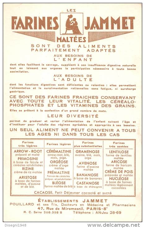 03966 "LE NIVERNAIS - LES VIEILLES PROVINCES DE FRANCE  JEAN DROIT  FARINES JAMMET " CARTONC. PUBBLICIT. ORIGINALE. - Pubblicitari