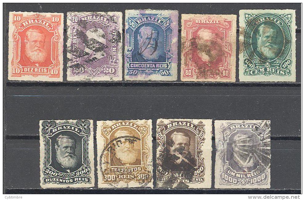 Bresil: 9 Valeurs Entre Yvert N° 37/46°; Cote 84.25€ ( Le 46 Clair, Non Compté ) - Used Stamps