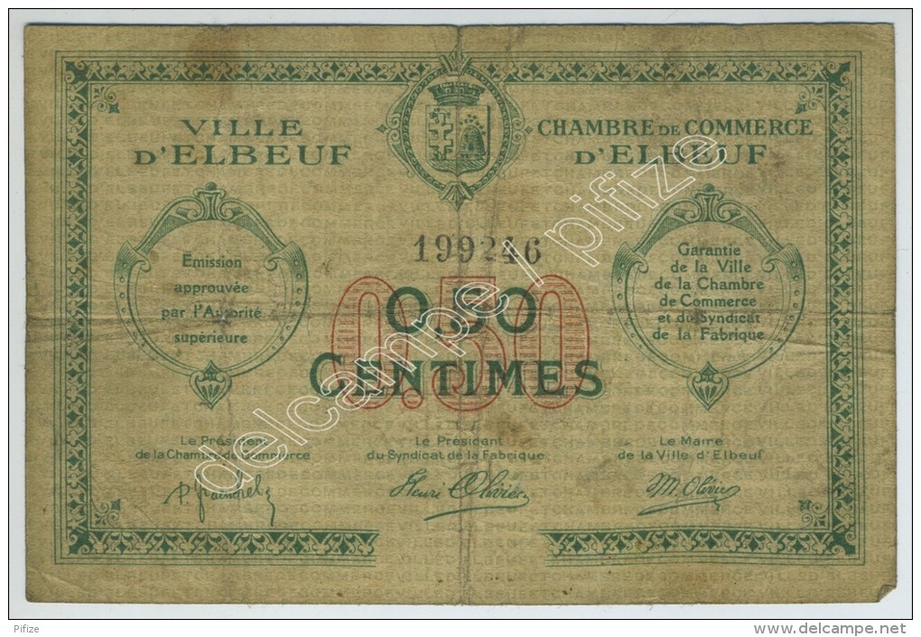 Chambre De Commerce D'Elbeuf 50 Centimes. Sans Date. - Chamber Of Commerce