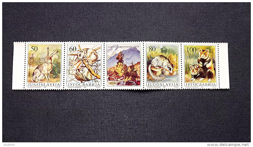 Jugoslawien 2525/8 **/mnh, Geschützte Tiere: Hasen Und Nagetiere, Gefaltet - Otros & Sin Clasificación