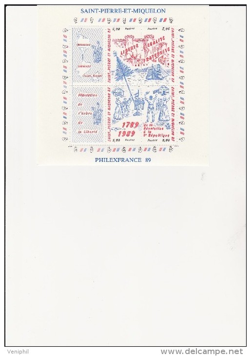 ST PIERRE ET MIQUELON - BLOC FEUILLET N° 3 - NEUF XX - 10 EXEMPLAIRES -  PHILEXFRANCE -COTE : 115 € - Unused Stamps