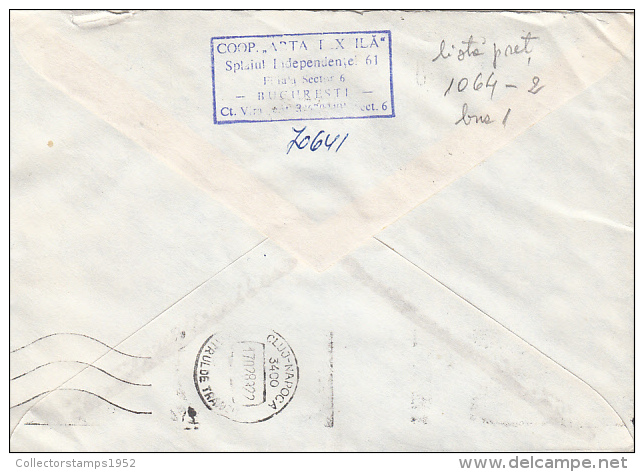 26953- PHONE NETWORK, MONASTERY, STAMPS ON REGISTERED COVER, 1983, ROMANIA - Briefe U. Dokumente