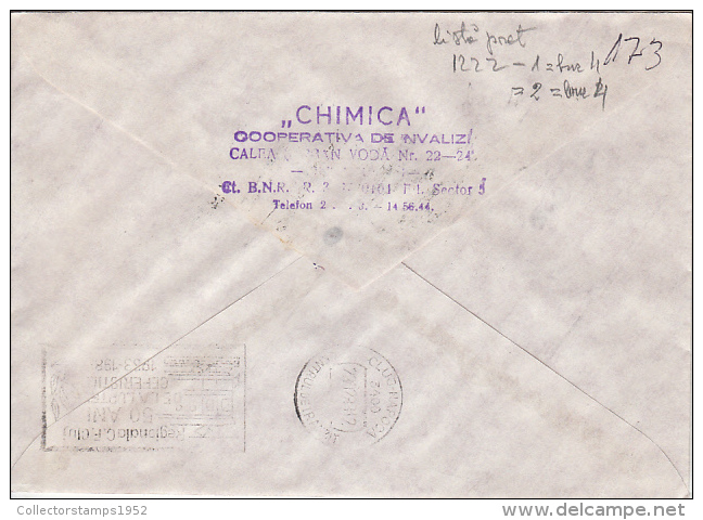 26955- TRAIN, LOCOMOTIVE, STAMPS ON REGISTERED COVER, 1983, ROMANIA - Brieven En Documenten