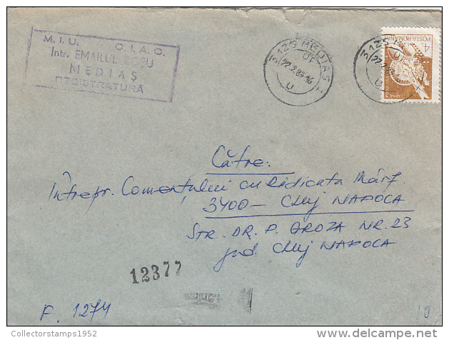 26960- POPULAR ART, STAMPS ON REGISTERED COVER, ENAMEL COMPANY HEADER, 1983, ROMANIA - Cartas & Documentos