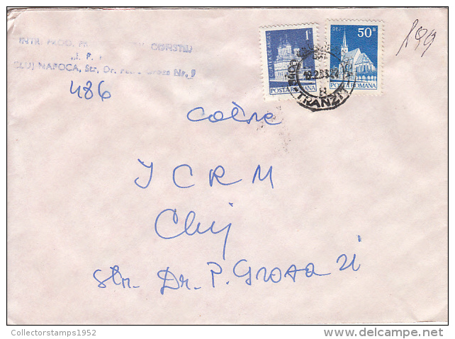 26961- CHURCH, MONASTERY, STAMPS ON COVER, CONSTRUCTION COMPANY HEADER, 1983, ROMANIA - Cartas & Documentos