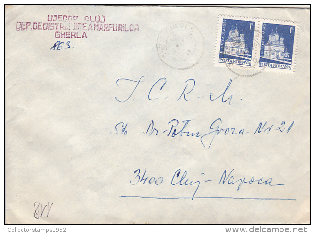 26965- MONASTERY, STAMPS ON COVER, COMMERCIAL COMPANY HEADER, 1983, ROMANIA - Storia Postale