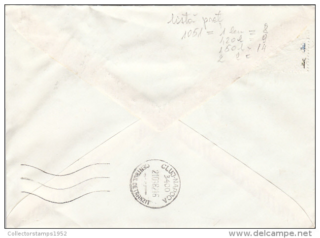 26968- REGISTERED COVER LABEL TARGU MURES 379, CHEMICAL COMPANY, SHIP STAMP, 1982, ROMANIA - Lettres & Documents