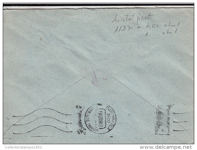 26969- REGISTERED COVER LABEL TARGU MURES 318, CHEMICAL COMPANY, POPULAR ART STAMP, 1983, ROMANIA - Lettres & Documents