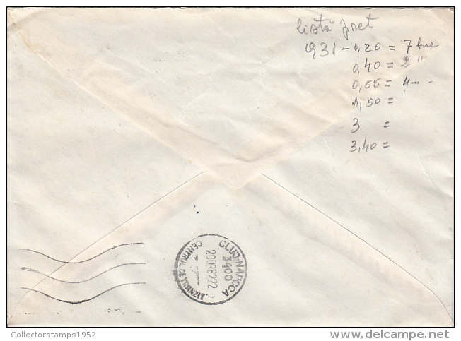 26977- REGISTERED COVER LABEL TARGU SECUIESC 339, ELECTRICAL INSULATORD COMPANY, SHIP STAMPS, 1982, ROMANIA - Covers & Documents