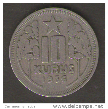 TURCHIA 10 KURUS 1936 - Turchia