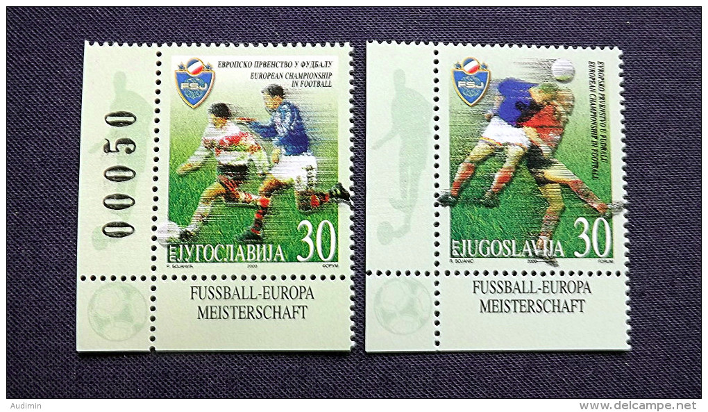 Jugoslawien 2977/8 **/mnh, Fußball-Europameisterschaft, Belgien Und Niederlande - Other & Unclassified