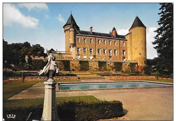 ALLIER CPM CPSM BUSSET LE CHATEAU DES BOURBONS ET LA PISCINE - Autres & Non Classés