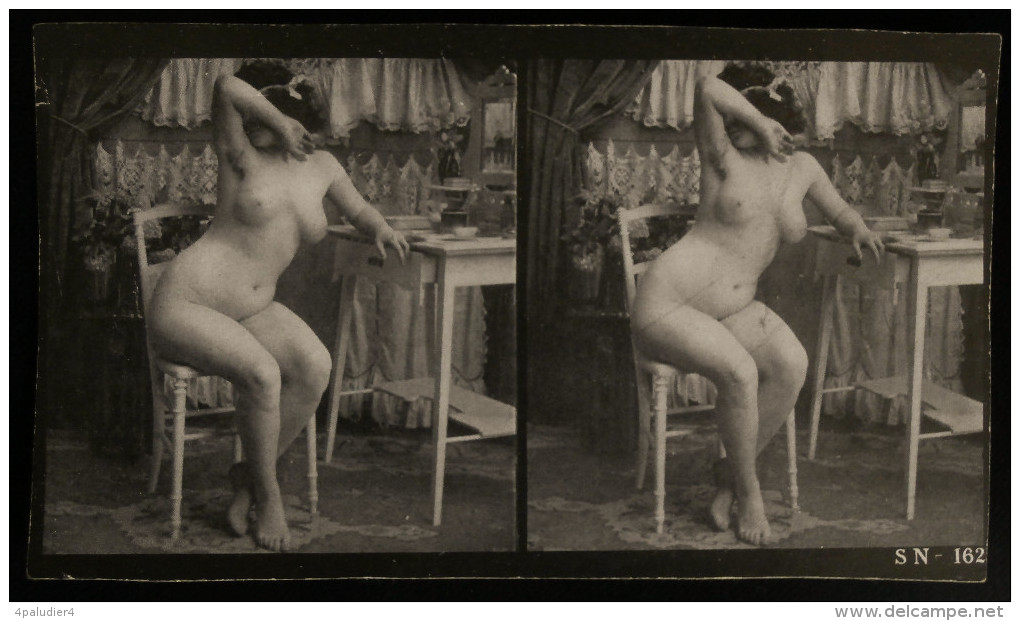 Photo Stéréoscopique Recto-verso JEUNES FEMMES NUES  SN124 Et SN162 Début XXe - Stereoscopic