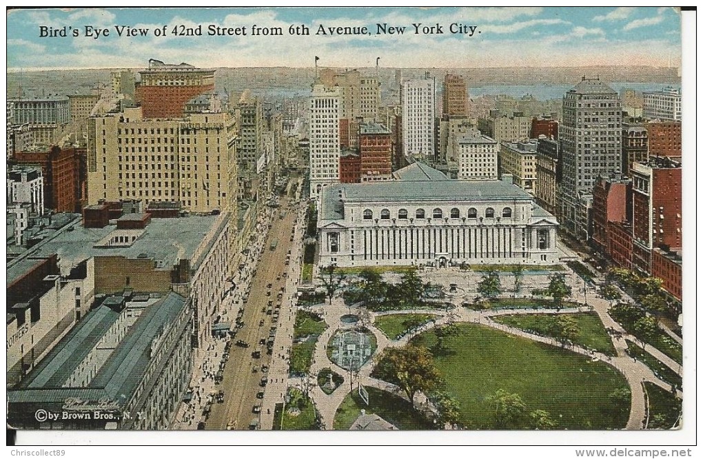 Carte Postale  Etats Unis  : Bird's Eye View Of 42nd Street 6th Avenue , New York City - Multi-vues, Vues Panoramiques