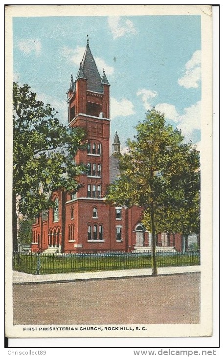 Carte Postale  Etats Unis  : First Presbyterian Church , Rock Hill S.C - Rock Hill