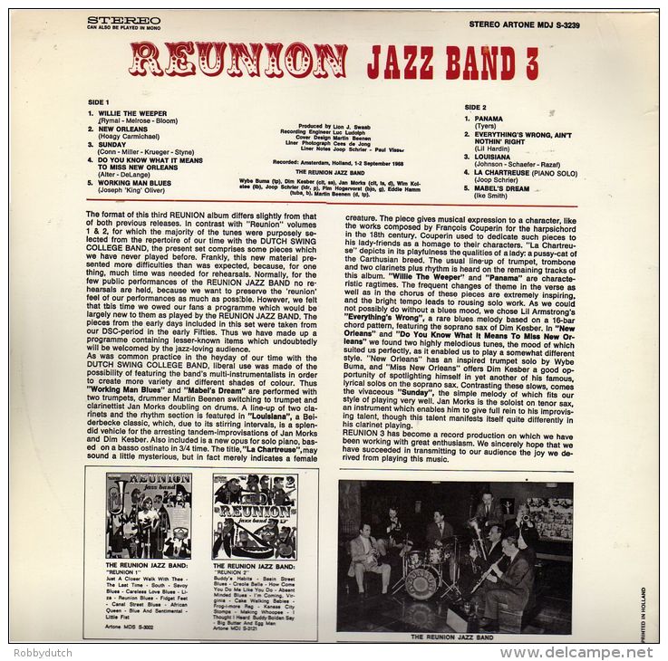 * LP *  REUNION JAZZBAND 3 (Holland 1968 EX!!!) - Jazz