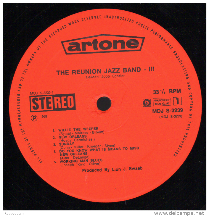 * LP *  REUNION JAZZBAND 3 (Holland 1968 EX!!!) - Jazz