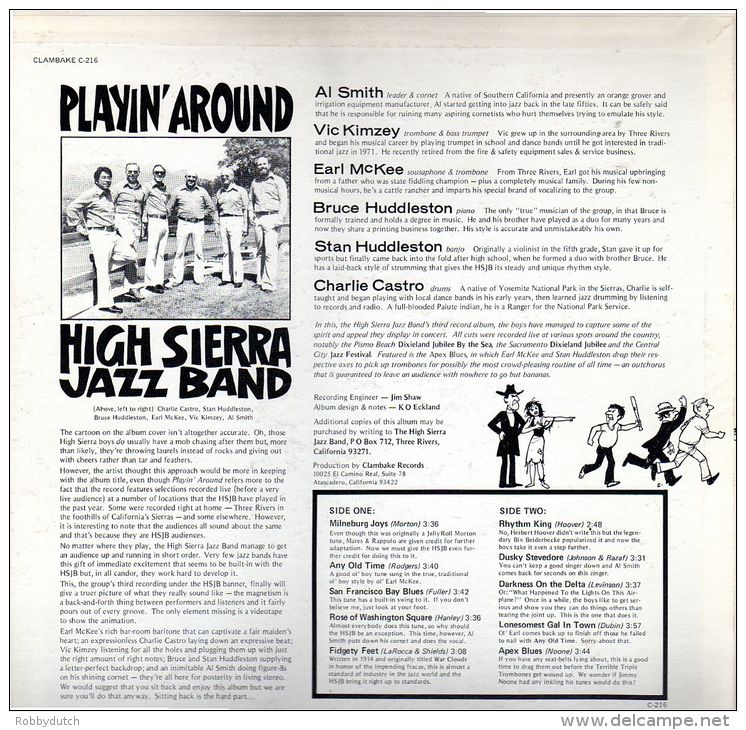 * LP *  HIGH SIERRA JAZZ BAND - PLAYIN' AROUND (USA On Clambeke Records EX!!!) - Jazz