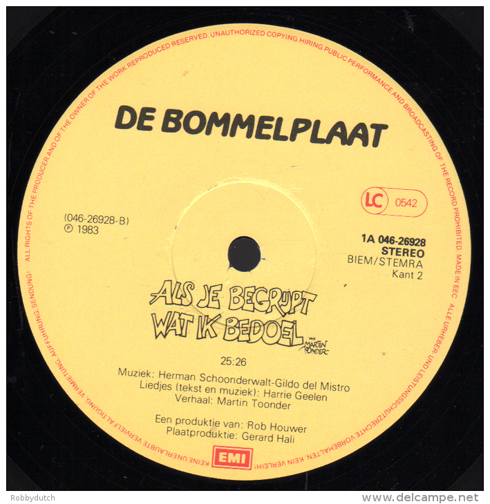 * LP *  ALS JE BEGRIJPT WAT IK BEDOEL (DE BOMMELPLAAT) (Holland 1983 EX-!!!) - Filmmuziek