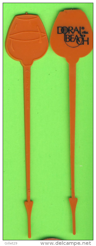 MÉLANGEURS À BOISSON - LOT DE 2 TOUILLEURS - DORAL VILLAS BEACH - VERRE DE VIN - - Swizzle Sticks