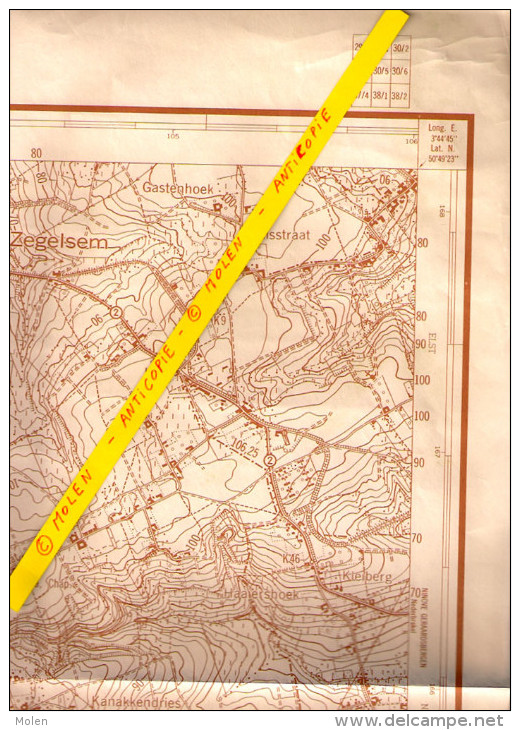 STAFKAART MAARKEDAAL * CARTE D ETAT MAJOR FLOBECQ 1954 MAARKE-KERKEM SCHORISSE ZEGELSEM ELLEZELLES BRAKEL RONSE S345 - Topographical Maps