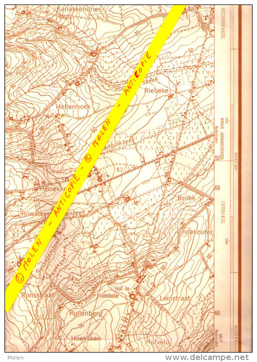 STAFKAART MAARKEDAAL * CARTE D ETAT MAJOR FLOBECQ 1954 MAARKE-KERKEM SCHORISSE ZEGELSEM ELLEZELLES BRAKEL RONSE S345