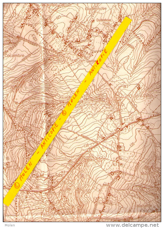 STAFKAART MAARKEDAAL * CARTE D ETAT MAJOR FLOBECQ 1954 MAARKE-KERKEM SCHORISSE ZEGELSEM ELLEZELLES BRAKEL RONSE S345