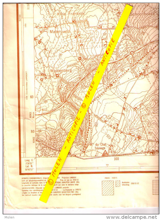 STAFKAART MAARKEDAAL * CARTE D ETAT MAJOR FLOBECQ 1954 MAARKE-KERKEM SCHORISSE ZEGELSEM ELLEZELLES BRAKEL RONSE S345