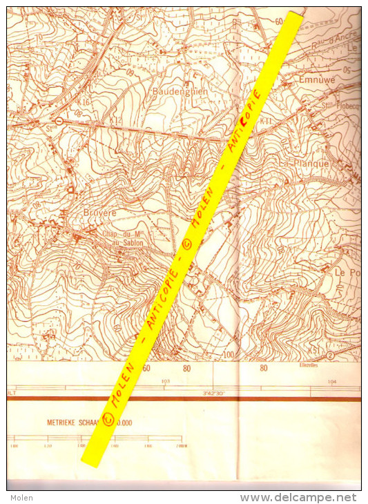 STAFKAART MAARKEDAAL * CARTE D ETAT MAJOR FLOBECQ 1954 MAARKE-KERKEM SCHORISSE ZEGELSEM ELLEZELLES BRAKEL RONSE S345