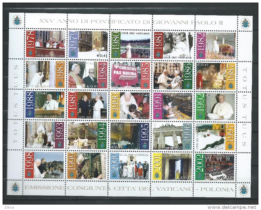 Vatican 2003 The 25th Anniversary Of The Pontification Of Pope John Paul II.MNH - Neufs