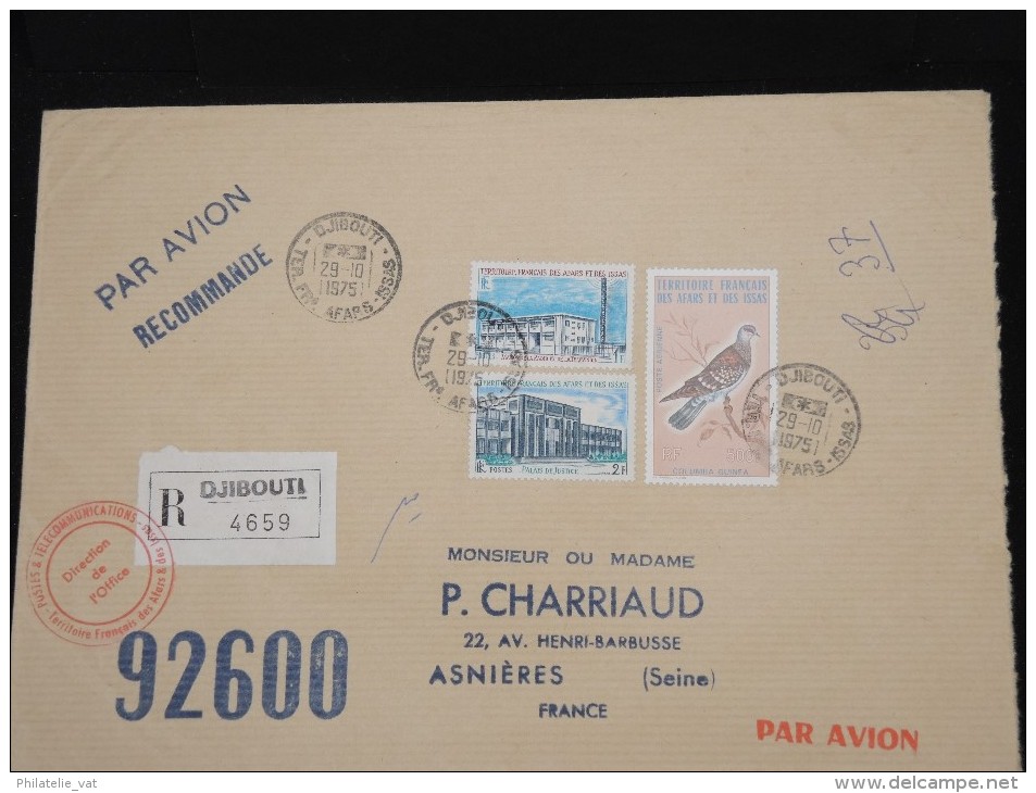 FRANCE - AFARS ET ISSAS - Enveloppe En Recommandée Pour La France - à Voir - Lot P8954 - Storia Postale