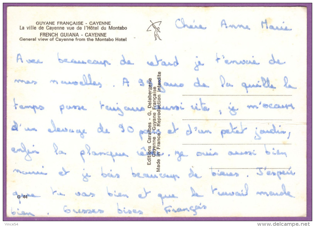 GUYANE FRANCAISE CAYENNE La Ville De CAYENNE Vue De L'Hôtel Du Montabo - Cayenne