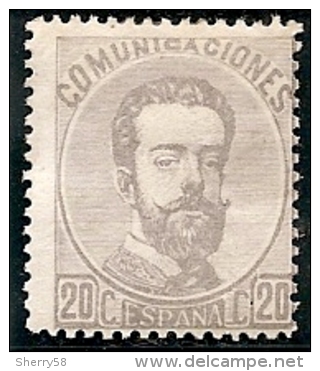 1872-ED. 123 REINADO DE AMADEO I - EFIGIE DE AMADEO I -20 CENT. GRIS-NUEVO CON FIJASELLOS - MH - - Unused Stamps