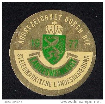 # GOLD MEDAILLE 1977 STEIERMARKISCHE LANDESWEINKOST Austria Wine Bottle Accessory Label Wein Vin Vino Etiquette Etikett - Sonstige & Ohne Zuordnung