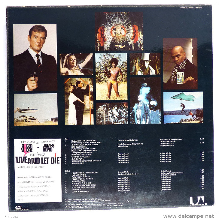 Disque Vinyle 33T JAMES BOND -  VIVRE ET LAISSER MOURIR - UAS 29475 B - 1973 - Disques & CD