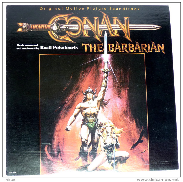 RARE Disque Vinyle 33T CONAN THE BARBARIAN - MCA 6108 1982 POCHETTE FRAZETTA - Schallplatten & CD