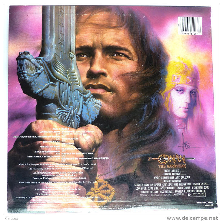 RARE Disque Vinyle 33T CONAN THE BARBARIAN - MCA 6108 1982 POCHETTE FRAZETTA - Dischi & CD