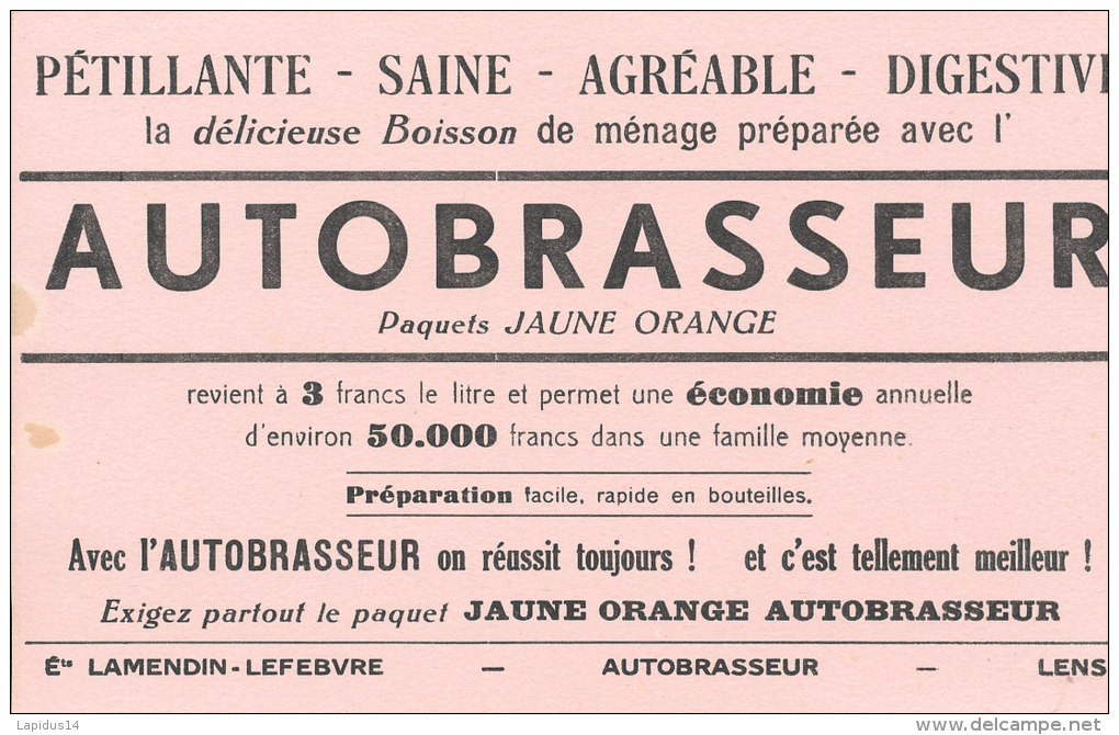 BU 1385 - BUVARD  -    BOISSON PETILLANTE  AUTOBRASSEUR - Softdrinks