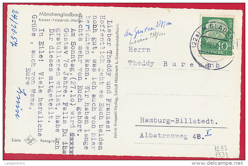 2 AK MÖNCHENGLADBACH ~ Ab 1957 - Mönchengladbach