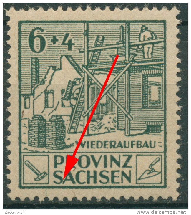 SBZ Provinz Sachsen 1946 Wiederaufbau Mit Plattenfehler 87 A IX Postfrisch - Nuevos