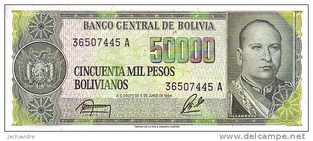 BOLIVIE  50 000 Pesos Bolivianos  Daté Du 5 Juin 1984   Pick 170a     ***** BILLET  NEUF ***** - Bolivia