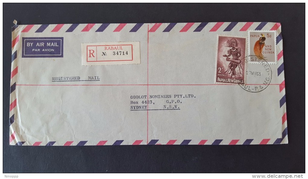 Papua New Guinea 1963 Registered Mail Sent To Australia - Papua New Guinea