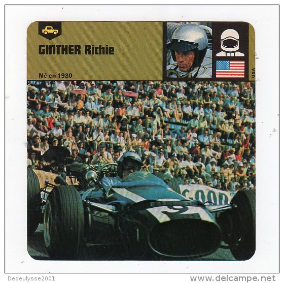 Sept15    70395   Ginther Richie    ( Fiche Auto ) - Car Racing - F1