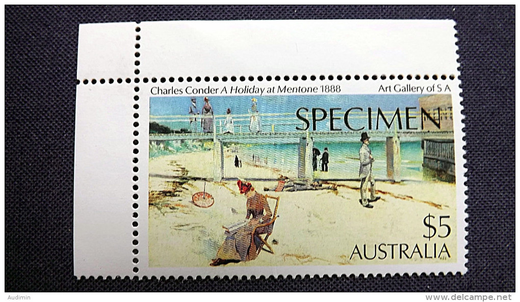 Australien 869 ++/mnh Specimen, Ferien In Mentone; Gemälde Von Charles Conder (1868-1909 - Variedades Y Curiosidades