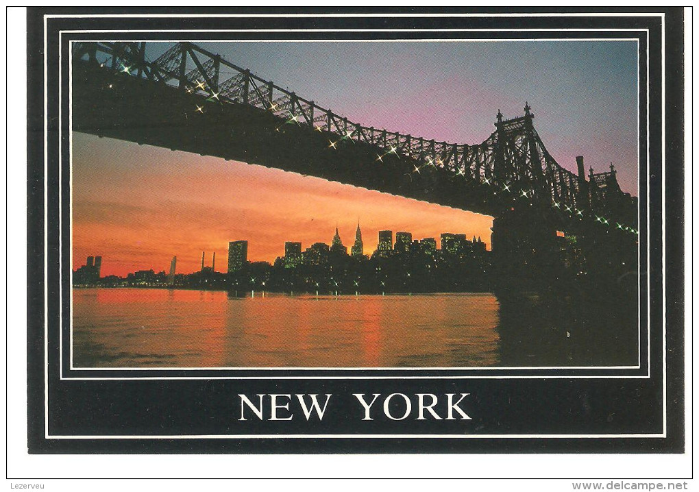 CPM ETATS UNIS NEW YORK MANHATTAN EAST SIDE QUEENSBORO BRIDGE SUNSET SOLEIL COUCHANT (non Ecrite) - Puentes Y Túneles