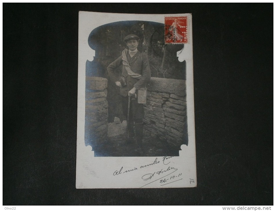 CPA/PHOTO - UN ALPINISTE EQUIPE EN 1911 - Signée PORTIER - Alpinisme