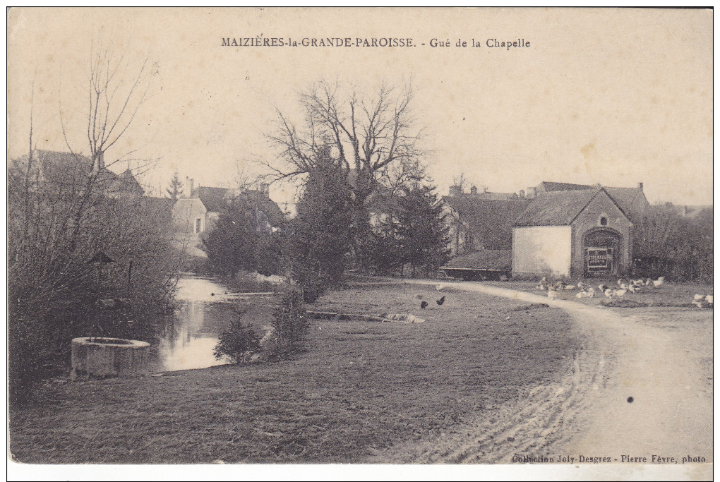 10 Maizières La Grande Paroisse-Gué De La Chapelle, édit Joly Desgres.datée 1915. Tb état.troupeau D'oies. - Autres & Non Classés