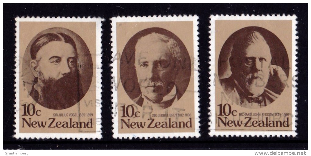 New Zealand 1979 Statesmen Set Of 3 Used - - Used Stamps