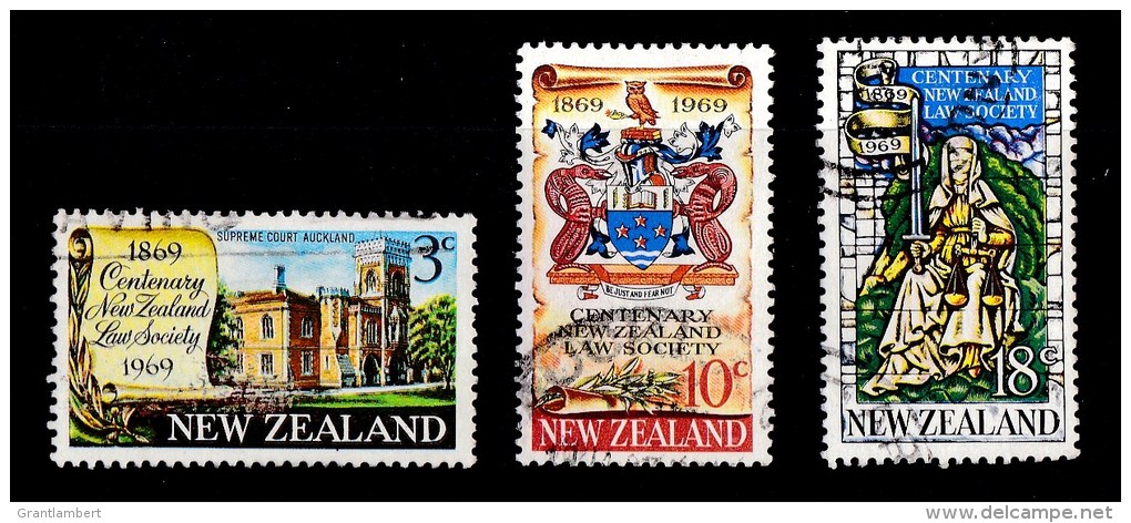 New Zealand 1969 Law Society Centenary Set Of 3 Used - Used Stamps